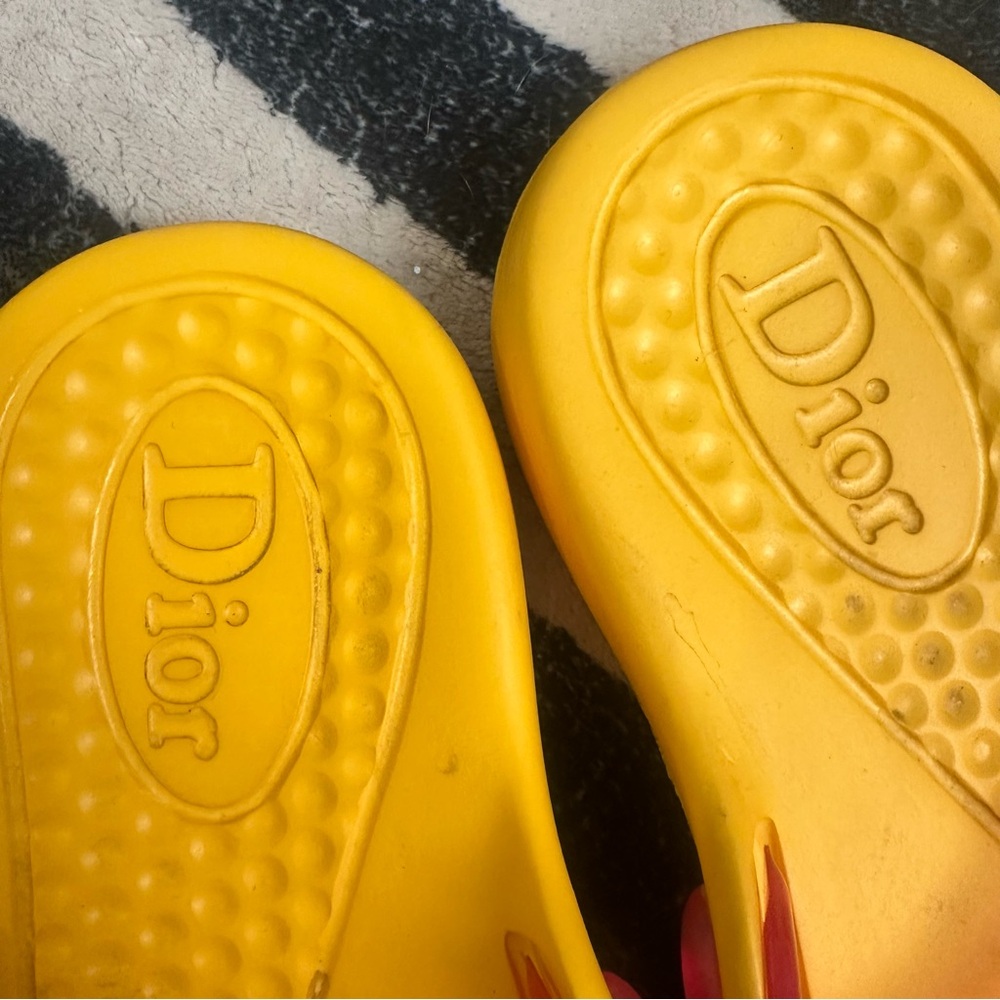 Dior Yellow and Orange Slide Sandals - Picture 5 of 11